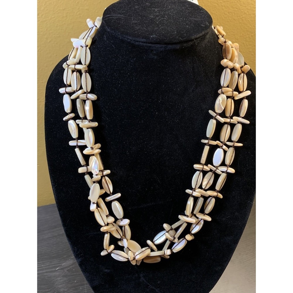 Vintage Coldwater Creek Genuine Stone Sterling Silver String Necklace *New*